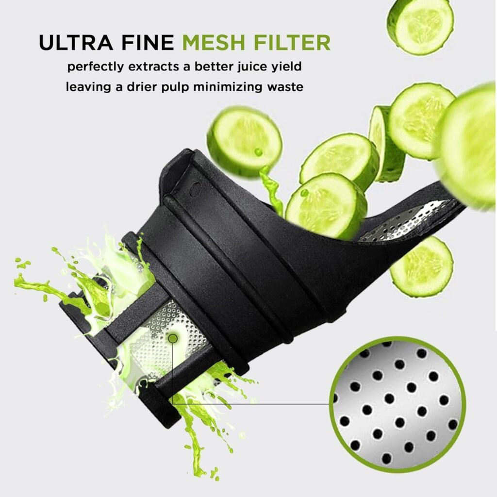 Cold Press Juicer Machine | 3 Inch Wide Chute | High Nutrition  Juice Yield | 3 Juicer Modes | Easy to Clean | Slow Masticating Juicer for Vegetables and Fruits [Black]