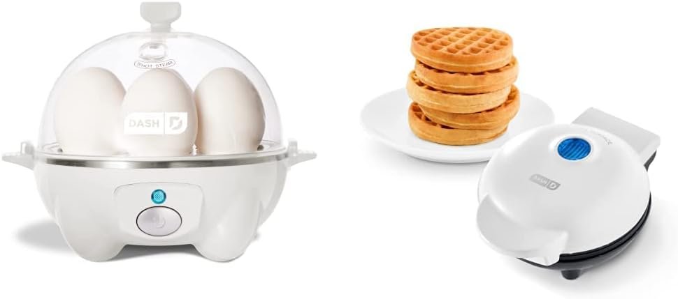 DASH Mini Maker for Individual Waffles + Rapid Egg Cooker - Versatile Appliances for Breakfast, Lunch, and Snacks DASH Mini Maker for Individual Waffles + Rapid Egg Cooker - Versatile Appliances for Breakfast, Lunch, and Snacks