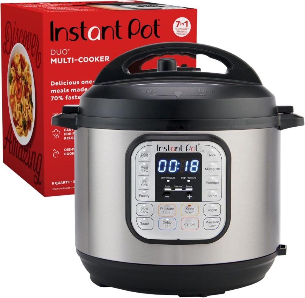 Instant Pot Duo 7-in-1 Electric Pressure Cooker, Slow Cooker, Rice Cooker, Steamer, Sauté, Yogurt Maker, Warmer Sterilizer, Includes App With Over 800 Recipes, Stainless Steel, 6 Quart Instant Pot Duo 7-in-1 Electric Pressure Cooker, Slow Cooker, Rice Cooker, Steamer, Sauté, Yogurt Maker, Warmer Sterilizer, Includes App With Over 800 Recipes, Stainless Steel, 6 Quart
