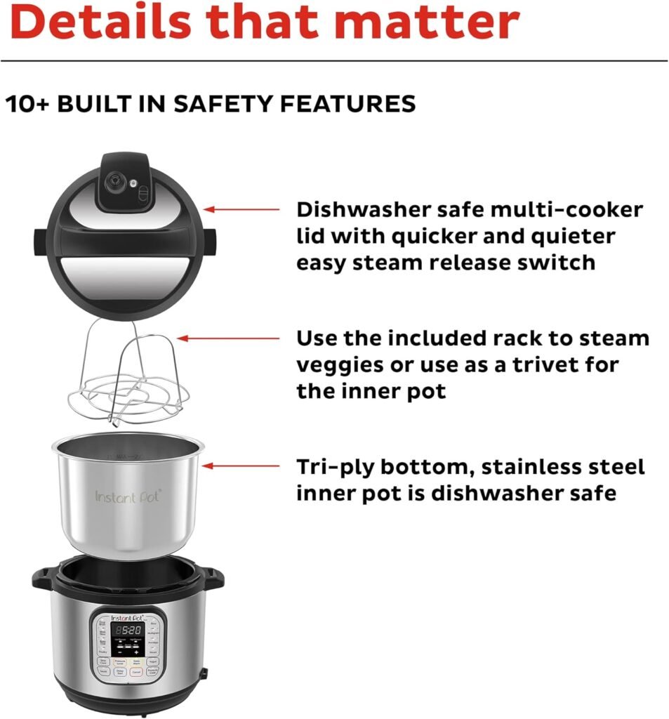 Instant Pot Duo 7-in-1 Electric Pressure Cooker, Slow Cooker, Rice Cooker, Steamer, Sauté, Yogurt Maker, Warmer Sterilizer, Includes App With Over 800 Recipes, Stainless Steel, 6 Quart Instant Pot Duo 7-in-1 Electric Pressure Cooker, Slow Cooker, Rice Cooker, Steamer, Sauté, Yogurt Maker, Warmer Sterilizer, Includes App With Over 800 Recipes, Stainless Steel, 6 Quart