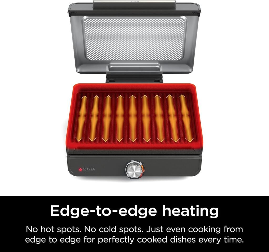 Ninja Griddle and Indoor Grill, 14’’, Electric Grill, For Steak, Burgers, Salmon, Veggies, and More, Pancake Griddle, Nonstick, Dishwasher Safe, 500F, Even Cooking, Silver, GR101 Ninja Griddle and Indoor Grill, 14’’, Electric Grill, For Steak, Burgers, Salmon, Veggies, and More, Pancake Griddle, Nonstick, Dishwasher Safe, 500F, Even Cooking, Silver, GR101