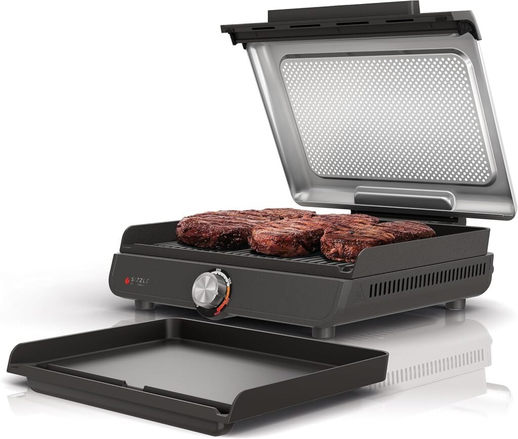 Ninja Griddle and Indoor Grill, 14’’, Electric Grill, For Steak, Burgers, Salmon, Veggies, and More, Pancake Griddle, Nonstick, Dishwasher Safe, 500F, Even Cooking, Silver, GR101 Ninja Griddle and Indoor Grill, 14’’, Electric Grill, For Steak, Burgers, Salmon, Veggies, and More, Pancake Griddle, Nonstick, Dishwasher Safe, 500F, Even Cooking, Silver, GR101