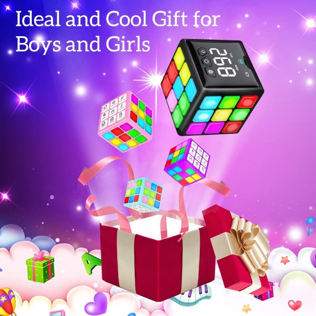 Rechargeable Game Handheld Cube, 15 Fun Brain Memory Game with Score Screen, Cool Toys for Kids, Christmas Birthday Gifts for Boys Girls Aged 6-12+ Years Old, Toy Gift Idea for Kids(Black) Rechargeable Game Handheld Cube, 15 Fun Brain Memory Game with Score Screen, Cool Toys for Kids, Christmas Birthday Gifts for Boys Girls Aged 6-12+ Years Old, Toy Gift Idea for Kids(Black)