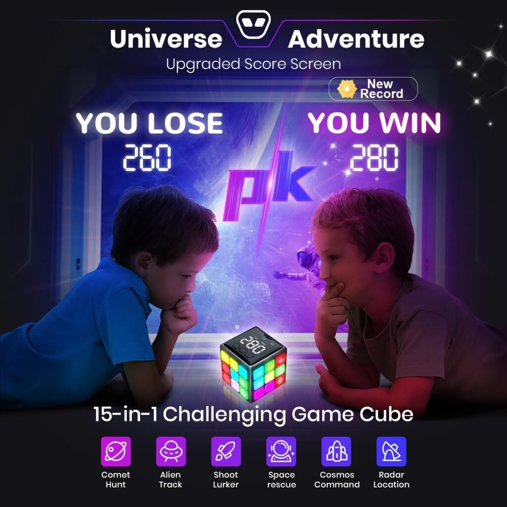 Rechargeable Game Handheld Cube, 15 Fun Brain Memory Game with Score Screen, Cool Toys for Kids, Christmas Birthday Gifts for Boys Girls Aged 6-12+ Years Old, Toy Gift Idea for Kids(Black) Rechargeable Game Handheld Cube, 15 Fun Brain Memory Game with Score Screen, Cool Toys for Kids, Christmas Birthday Gifts for Boys Girls Aged 6-12+ Years Old, Toy Gift Idea for Kids(Black)