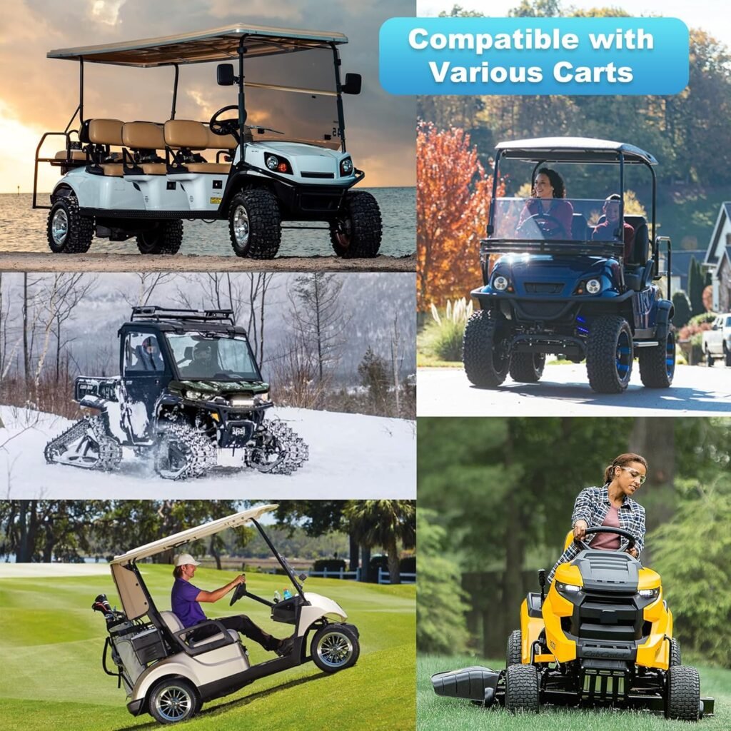 48V 100Ah Lithium Golf Cart Battery Built-in 300A BMS, 15.36kW Output, 8000+ Deep Cycles LiFePO4 Golf Cart Lithium Conversion Kit with 22A Integrated Fast Charger, 2.8 Touch Monitor APP 48V 100Ah Lithium Golf Cart Battery Built-in 300A BMS, 15.36kW Output, 8000+ Deep Cycles LiFePO4 Golf Cart Lithium Conversion Kit with 22A Integrated Fast Charger, 2.8 Touch Monitor APP