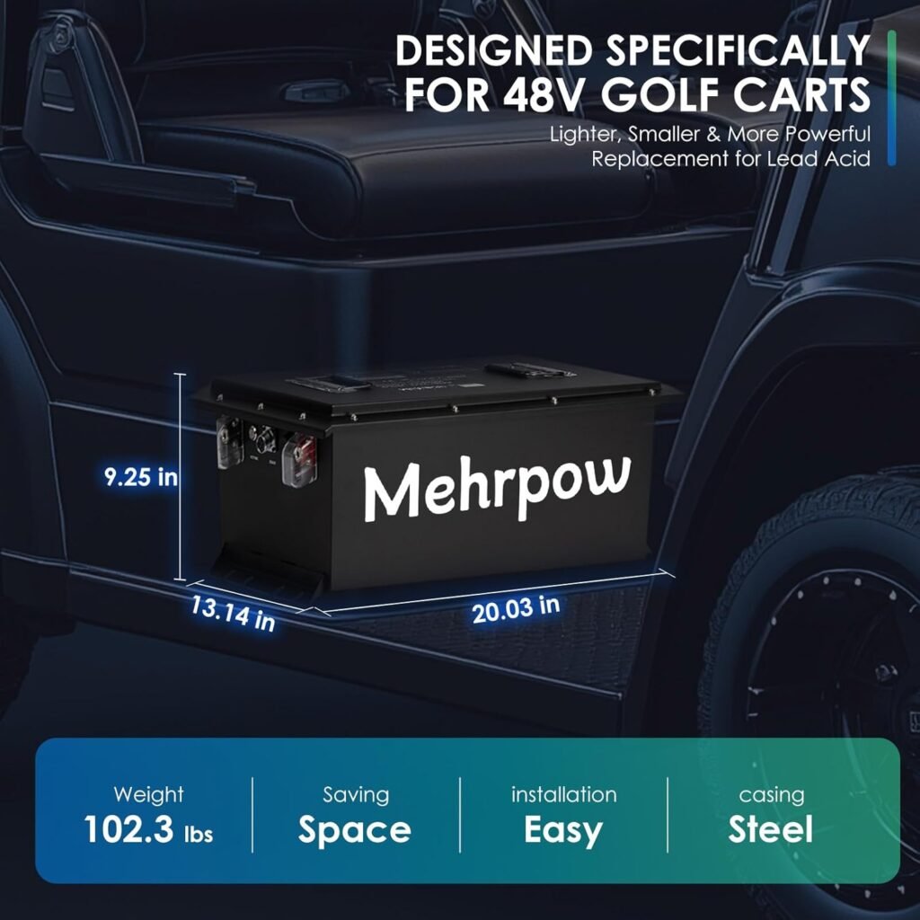 48V 105Ah Lithium Golf Cart Battery, Built-in Smart 200A BMS, Maximum 10.24 kW, Perfect for Golf Cart Clubcar, EZGO, YAMAHA, ICON, Marshell, Supports APP,with Touch Display and 58.4V22A Fast Charger 48V 105Ah Lithium Golf Cart Battery, Built-in Smart 200A BMS, Maximum 10.24 kW, Perfect for Golf Cart Clubcar, EZGO, YAMAHA, ICON, Marshell, Supports APP,with Touch Display and 58.4V22A Fast Charger