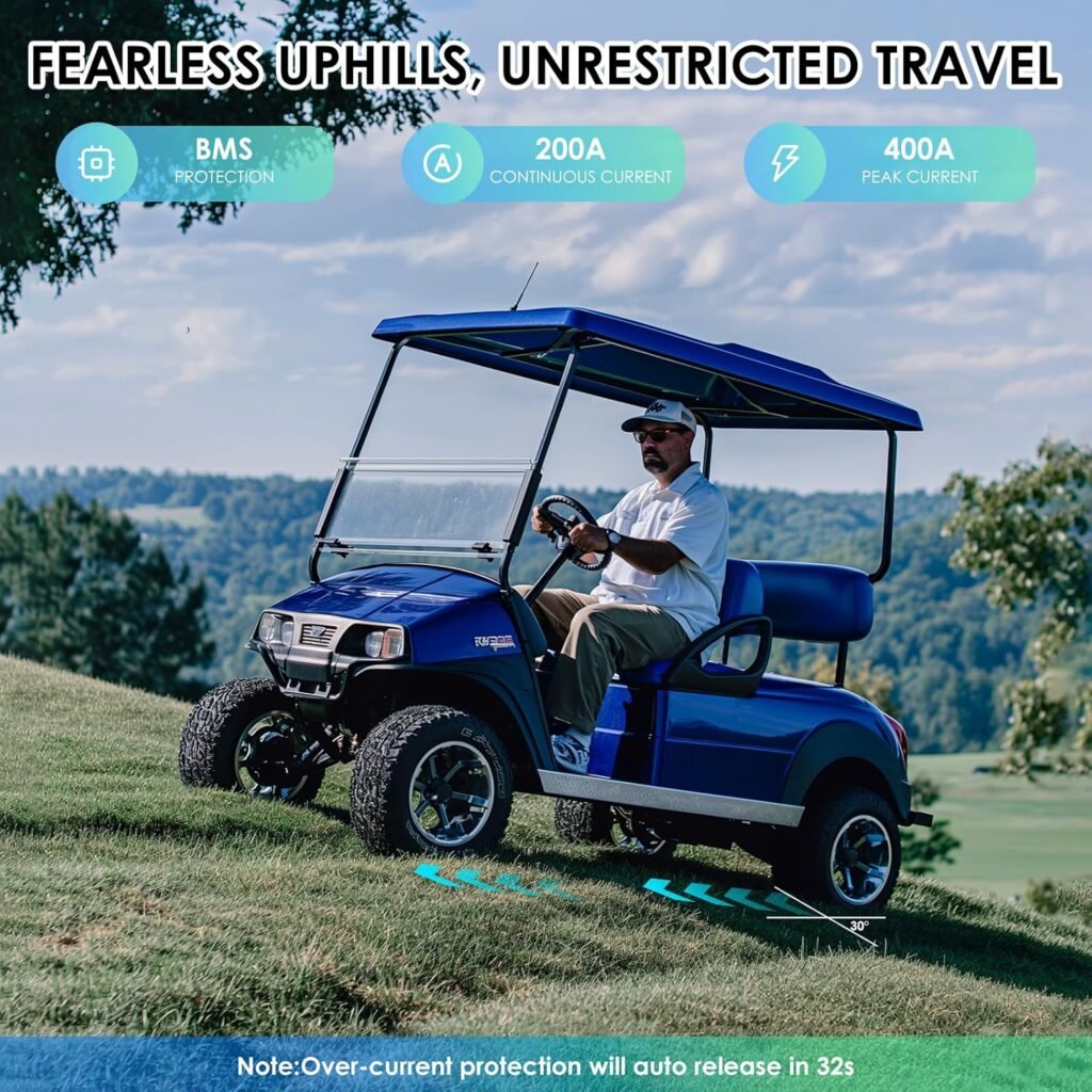 48V 105Ah Lithium Golf Cart Battery, Built-in Smart 200A BMS, Maximum 10.24 kW, Perfect for Golf Cart Clubcar, EZGO, YAMAHA, ICON, Marshell, Supports APP,with Touch Display and 58.4V22A Fast Charger 48V 105Ah Lithium Golf Cart Battery, Built-in Smart 200A BMS, Maximum 10.24 kW, Perfect for Golf Cart Clubcar, EZGO, YAMAHA, ICON, Marshell, Supports APP,with Touch Display and 58.4V22A Fast Charger