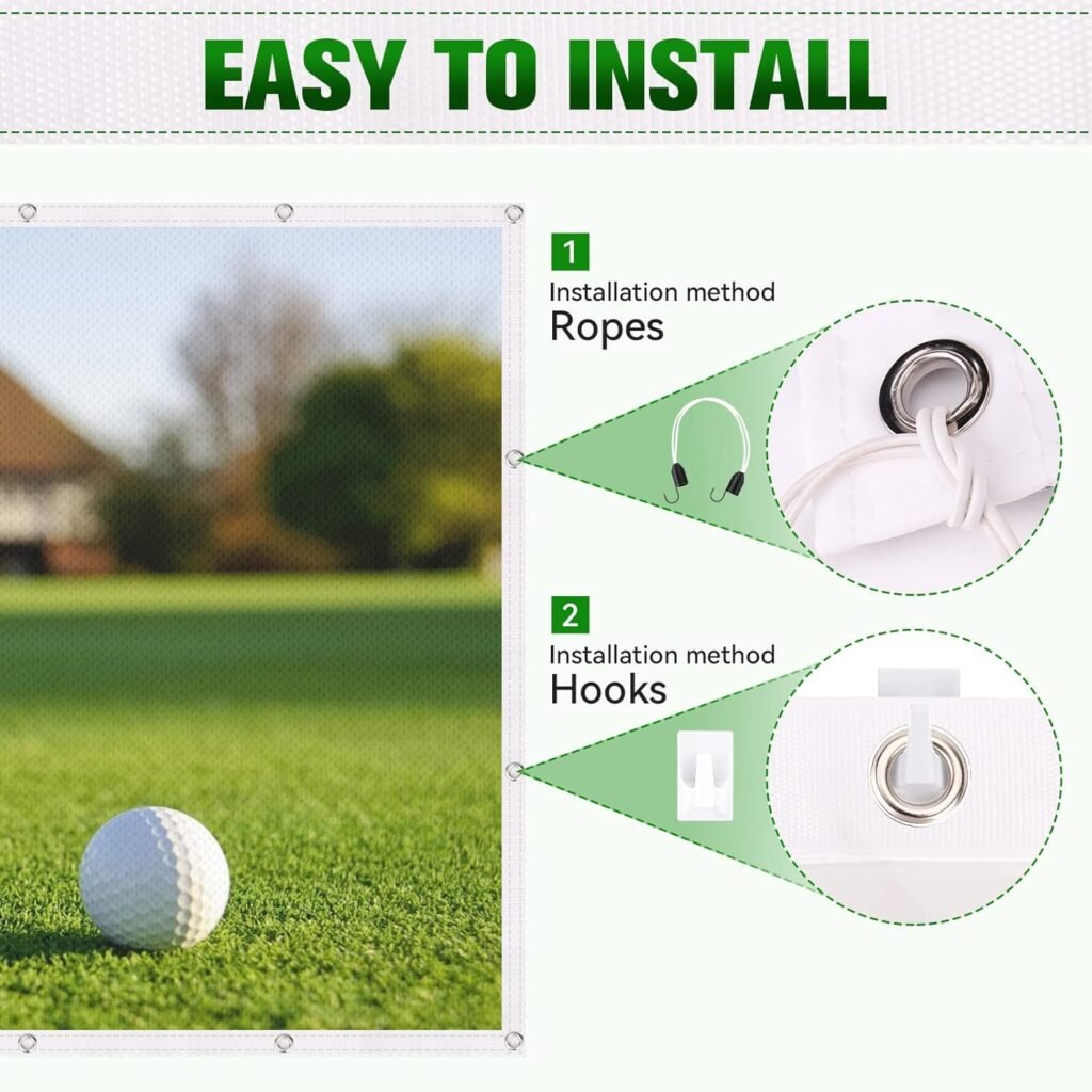 aikeec Golf Simulator Impact Screen: 7mm Thickened Golf Impact Screen for Indoor/Home/Garage Training - Ultra Clear 10ft Impact Screen with 32 pcs Grommets Holes, 5 Size Options aikeec Golf Simulator Impact Screen: 7mm Thickened Golf Impact Screen for Indoor/Home/Garage Training - Ultra Clear 10ft Impact Screen with 32 pcs Grommets Holes, 5 Size Options