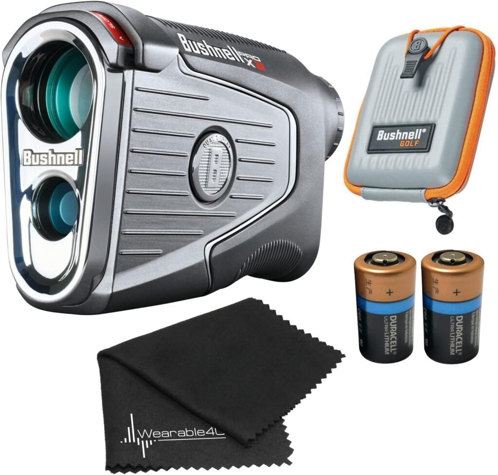 Bushnell PRO X3 / Pro X3+ (Plus) Advanced Laser Golf Rangefinder with Included Carrying Case, Carabiner, Lens Cloth, and Selected Wearable4U Bundle Bushnell PRO X3 / Pro X3+ (Plus) Advanced Laser Golf Rangefinder with Included Carrying Case, Carabiner, Lens Cloth, and Selected Wearable4U Bundle