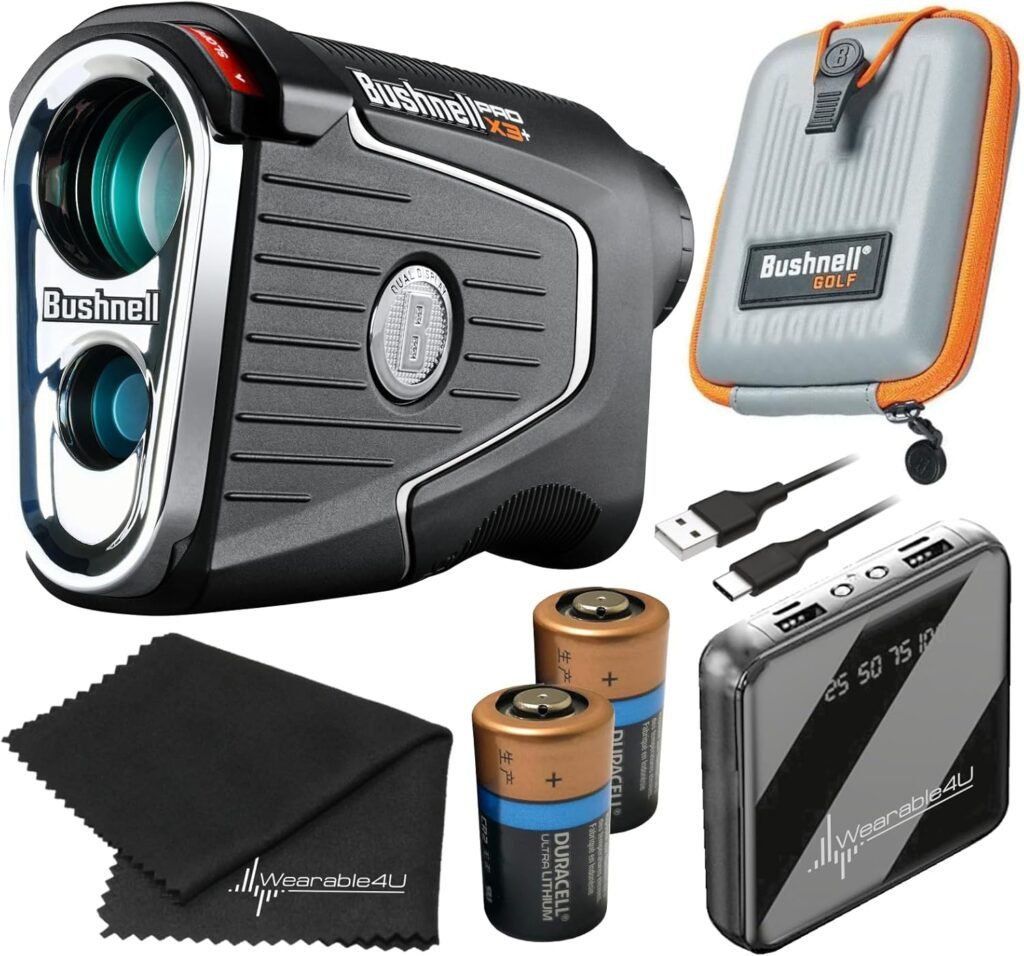 Bushnell PRO X3 / Pro X3+ (Plus) Advanced Laser Golf Rangefinder with Included Carrying Case, Carabiner, Lens Cloth, and Selected Wearable4U Bundle Bushnell PRO X3 / Pro X3+ (Plus) Advanced Laser Golf Rangefinder with Included Carrying Case, Carabiner, Lens Cloth, and Selected Wearable4U Bundle